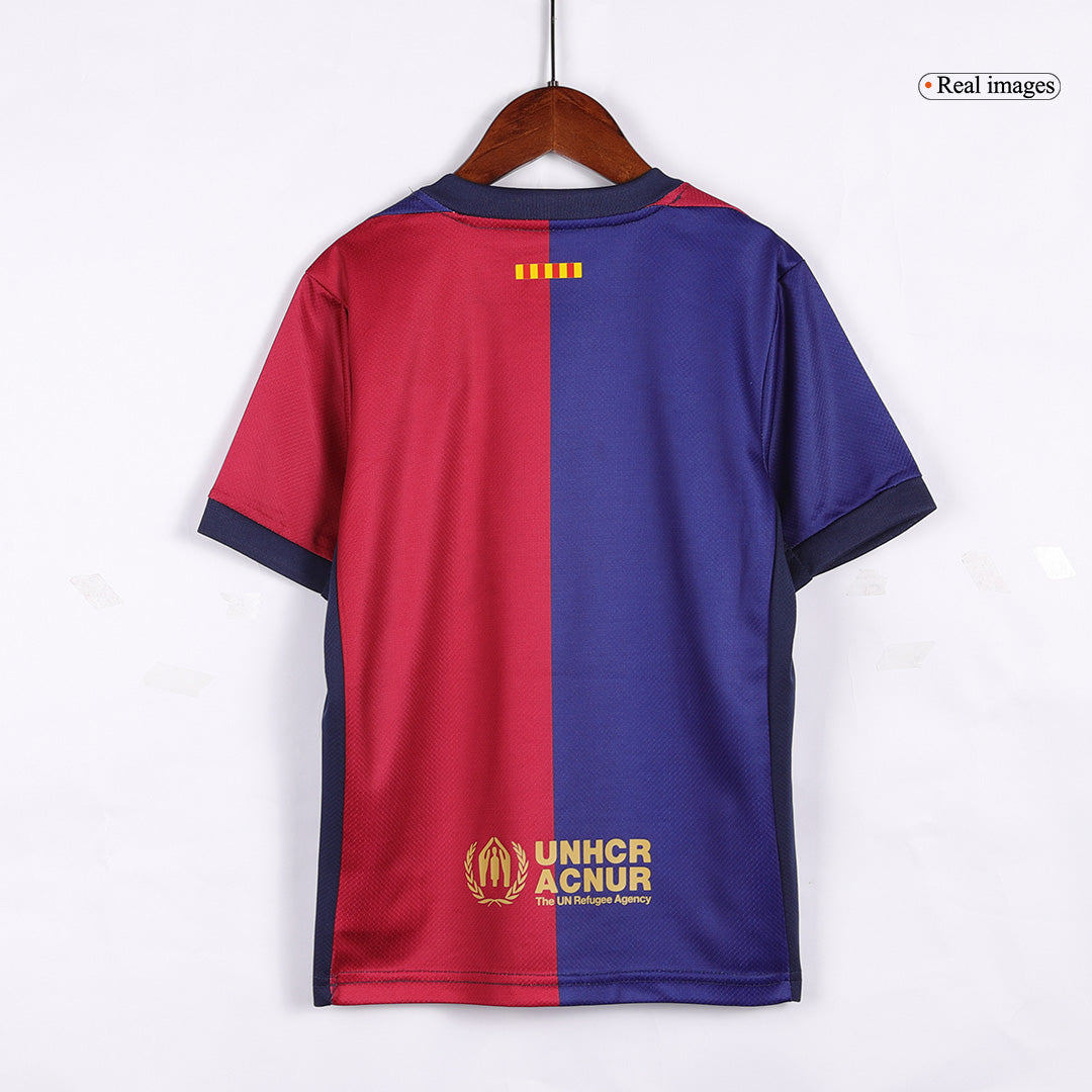 Kid's Barcelona Home  Soccer Jersey Kit(Jersey+Shorts) 2024/25-Spotify Logo Without Text Top Soccer Jerseys Store