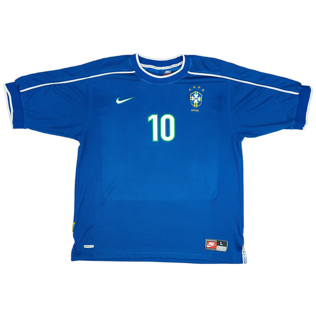 Brazil RIVALDO #10 Away Retro Soccer Jersey 1998