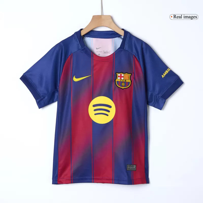 Kid‘s Barcelona Home Soccer Jerseys (Jersey+Short+Socks) Kit 2025/26