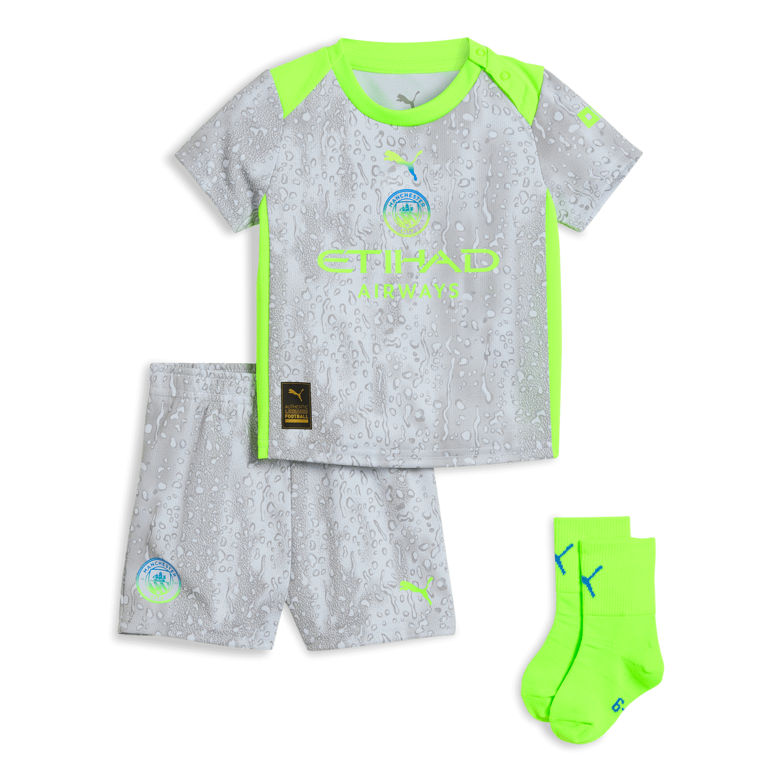 Kid's Manchester City Third Away Soccer Jersey Kit(Jersey+Shorts+Socks) 2025/26 Top Soccer Jerseys Store
