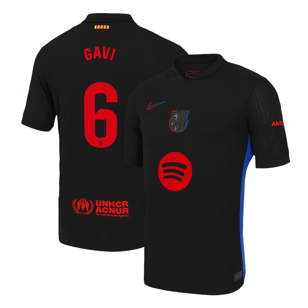 Player Version GAVI #6 Barcelona Away  Soccer Jersey 2024/25 - Spotify Logo Without Text Top Soccer Jerseys Store