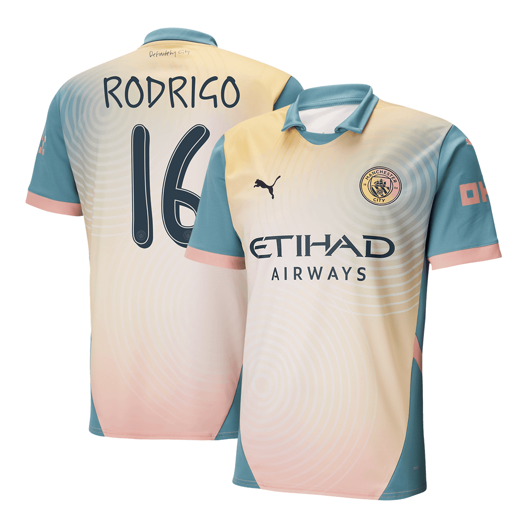 RODRIGO #16 Manchester City Fourth Away  Soccer Jersey 2024/25 - Definitely City (UCL) Top Soccer Jerseys Store