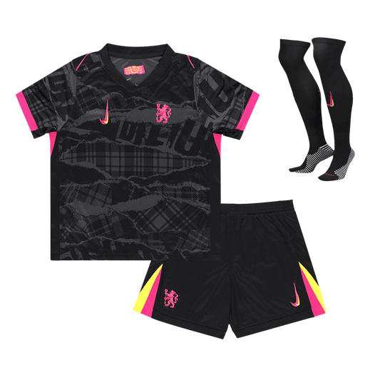 Kid's Chelsea Third Away  Soccer Jersey Kit(Jersey+Shorts+Socks) 2024/25 Top Soccer Jerseys Store