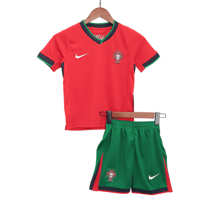 Kid's Portugal Home Jerseys Kit(Jersey+Shorts) Euro 2024 Go Game Wear