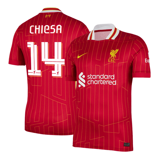 CHIESA #14 Liverpool Home  Soccer Jersey 2024/25 - UCL Top Soccer Jerseys Store