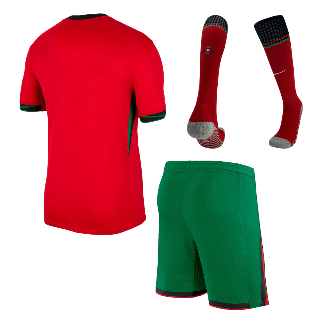 [Super Quailty] Men's Portugal Home Jersey Full Kit Euro 2024 Go Game Wear