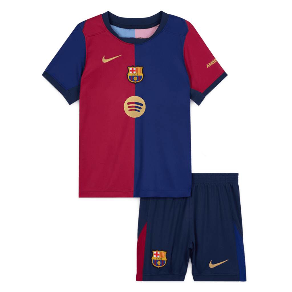 Kid's Barcelona Home  Soccer Jersey Kit(Jersey+Shorts) 2024/25-Spotify Logo Without Text Top Soccer Jerseys Store