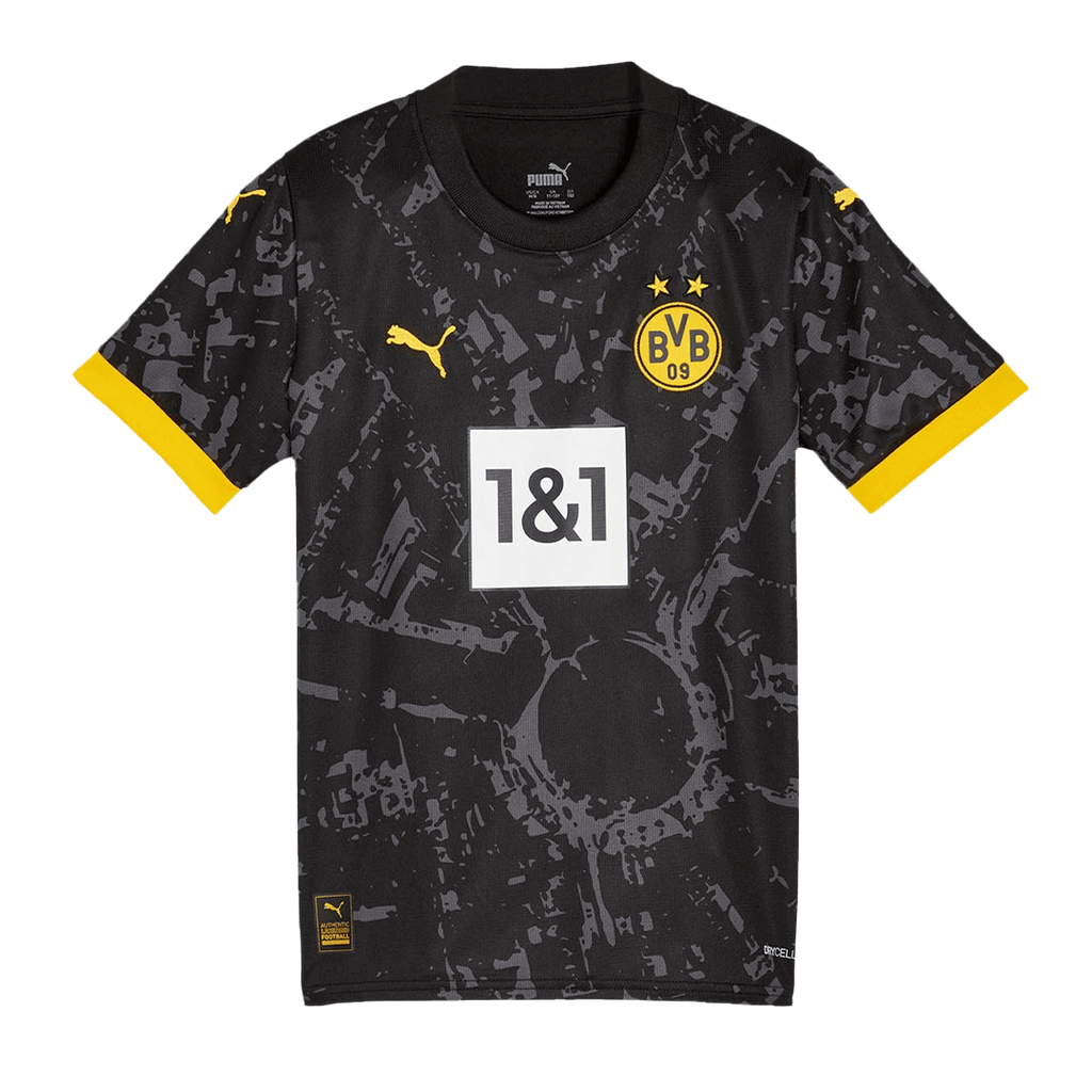 Kid's Borussia Dortmund Away  Soccer Jersey Kit(Jersey+Shorts) 2023/24 Top Soccer Jerseys Store