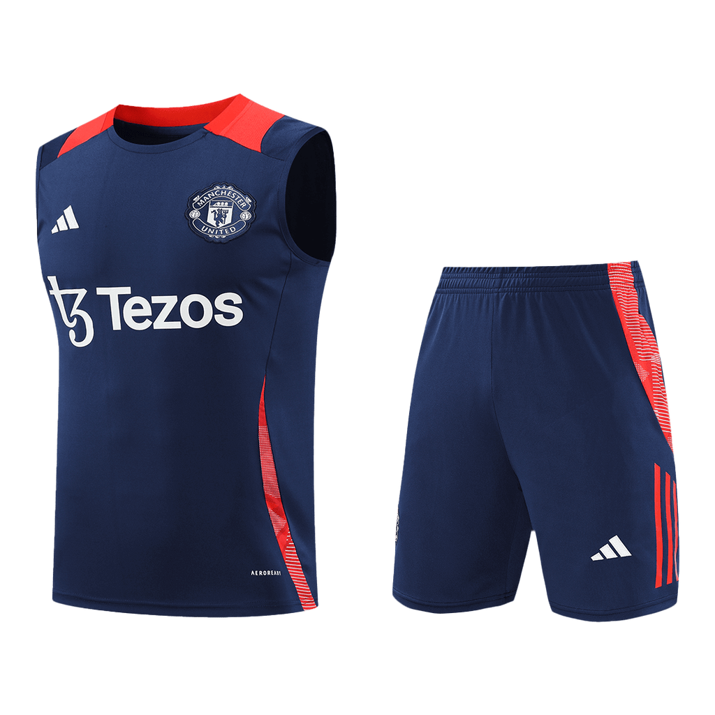 Manchester United Pre-Match  Soccer Jersey Vest Kit(Jersey+Shorts) 2024/25 Top Soccer Jerseys Store