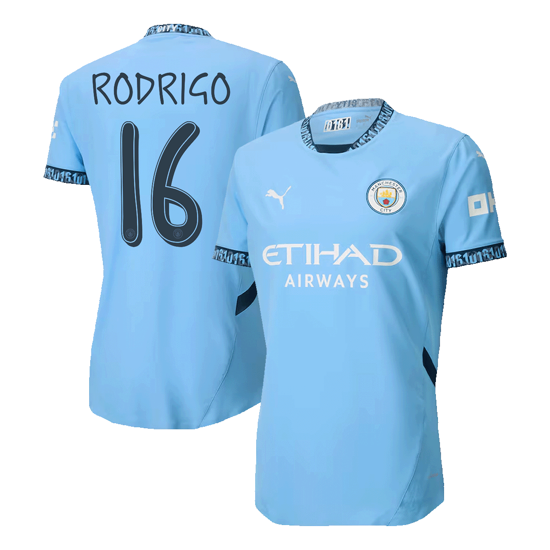 Player Version RODRIGO #16 Manchester City Home  Soccer Jersey 2024/25 - UCL Top Soccer Jerseys Store