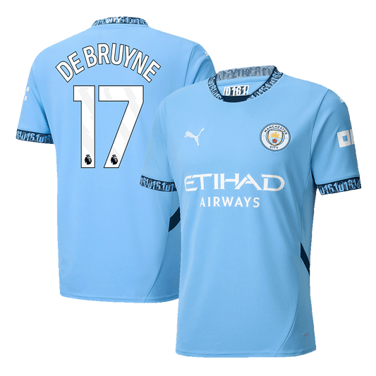 DE BRUYNE #17 Manchester City Home  Soccer Jersey 2024/25 Top Soccer Jerseys Store