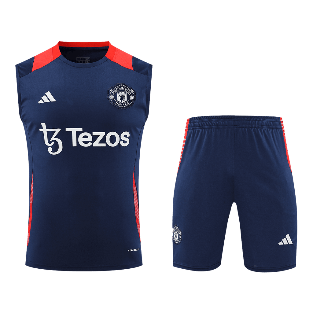 Manchester United Pre-Match  Soccer Jersey Vest Kit(Jersey+Shorts) 2024/25 Top Soccer Jerseys Store