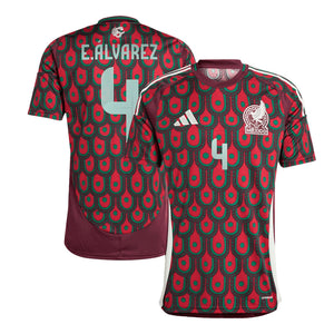 Men's Mexico E.ALVAREZ #4 Home Soccer Jersey Copa América 2024 Top Soccer Jerseys Store