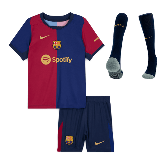 Kid's Barcelona Home  Soccer Jersey Kit(Jersey+Shorts+Socks) 2024/25 Top Soccer Jerseys Store