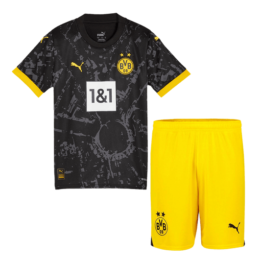 Kid's Borussia Dortmund Away  Soccer Jersey Kit(Jersey+Shorts) 2023/24 Top Soccer Jerseys Store