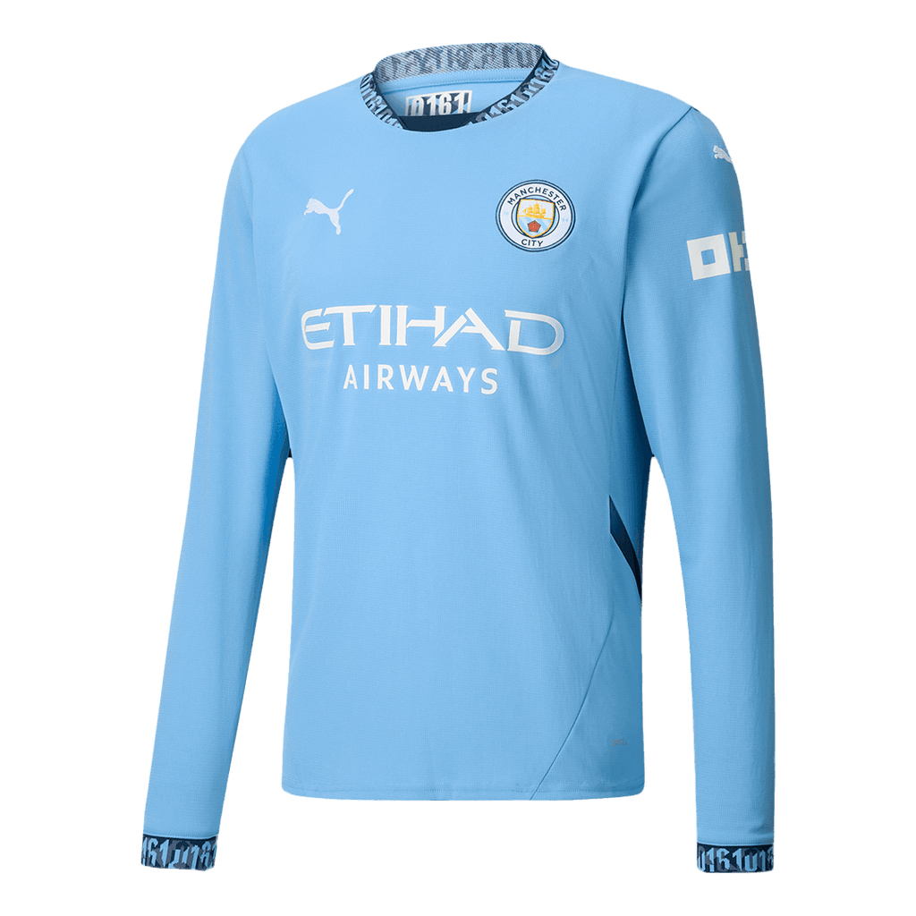 Manchester City Home Long Sleeve  Soccer Jersey 2024/25 Top Soccer Jerseys Store