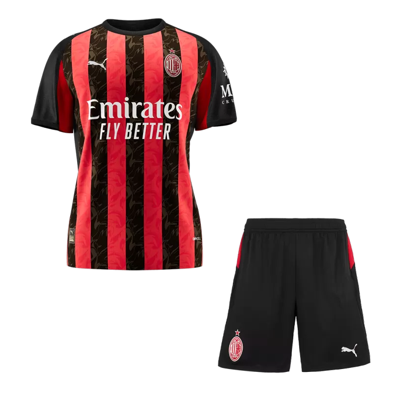 AC Milan Home Soccer Jersey Kit(Jersey+Shorts) 2025/26