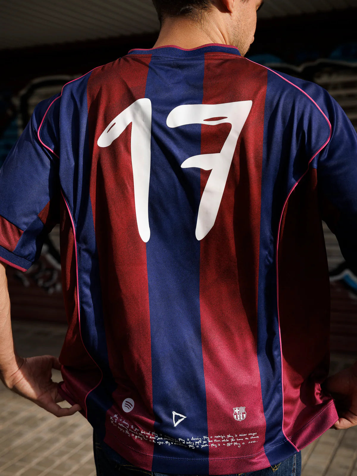 Retro Ed Sheeran x Spotify x FC Barcelona Home Play Jersey 2004/05