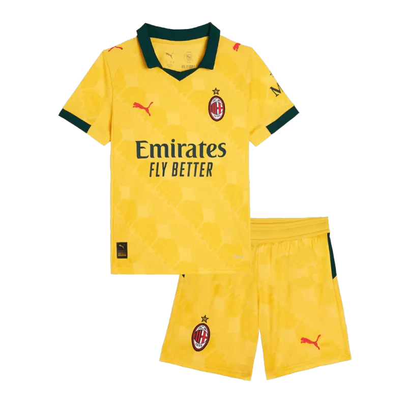 Kid's AC Milan Third Away Soccer Jersey Kit(Jersey+Shorts) 2025/26