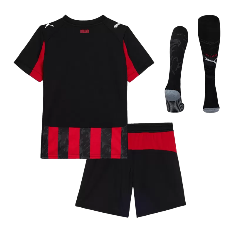 Kid's AC Milan Home Soccer Jersey Kit(Jersey+Shorts+Socks) 2025/26