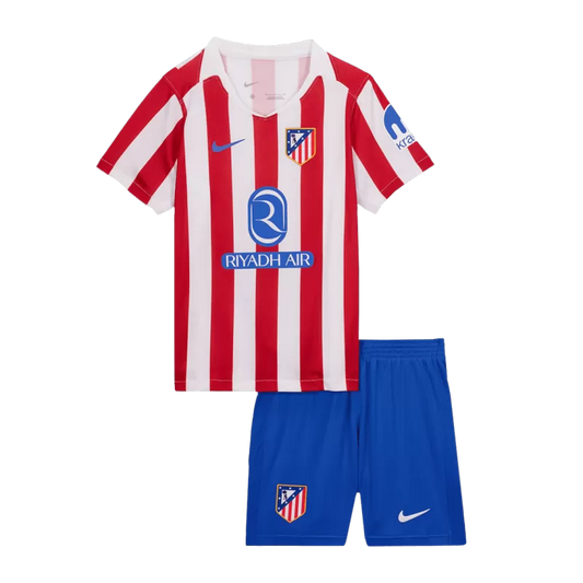 Kid's Atletico Madrid Home Soccer Jersey Kit(Jersey+Shorts) 2025/26