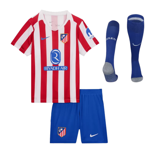 Kid's Atletico Madrid Home Soccer Jersey Kit(Jersey+Shorts+Socks) 2025/26