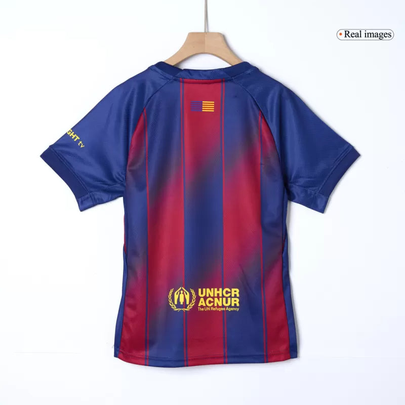 Kid‘s  Barcelona Home Soccer Jerseys (Jersey+Short) Kit 2025/26