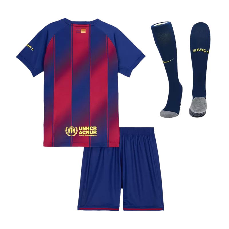 Kid‘s Barcelona Home Soccer Jerseys (Jersey+Short+Socks) Kit 2025/26
