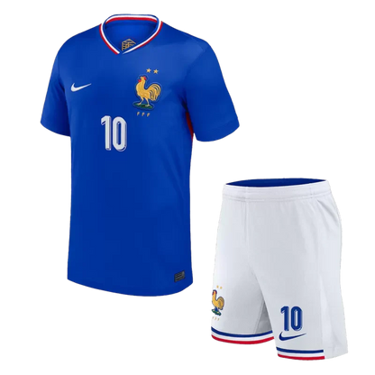 Kid's France MBAPPE #10 Home Jerseys Full Kit Euro 2024 Go Game Wear
