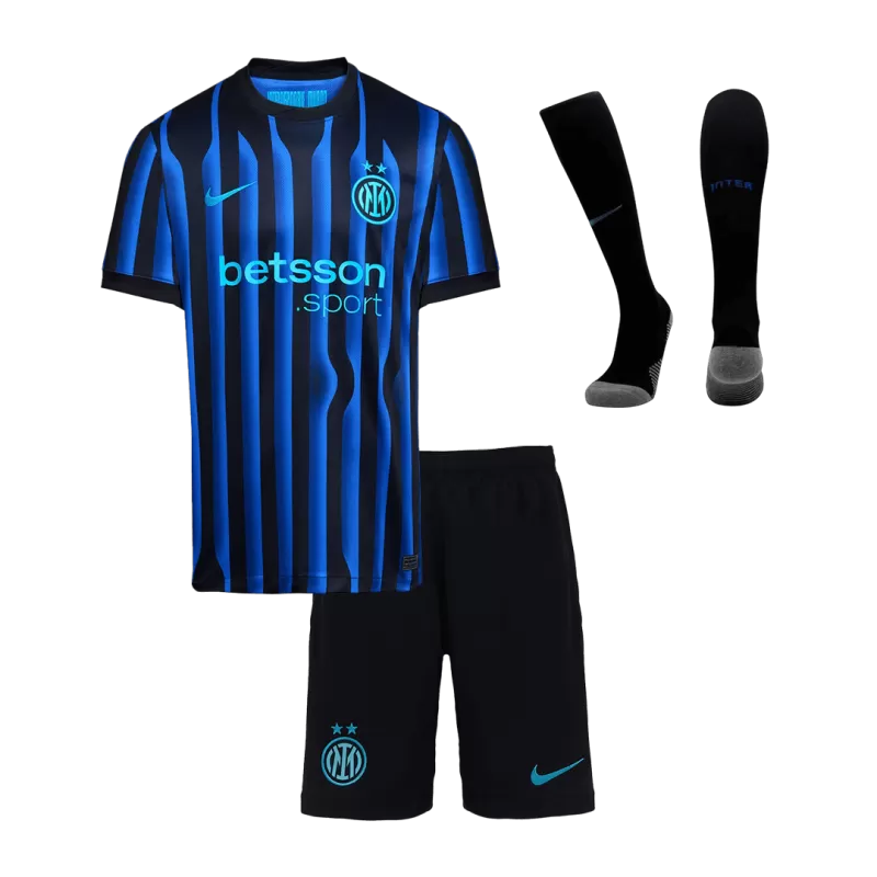Kid's Inter Milan Home Soccer Jersey Kit(Jersey+Shorts+Socks) 2025/26
