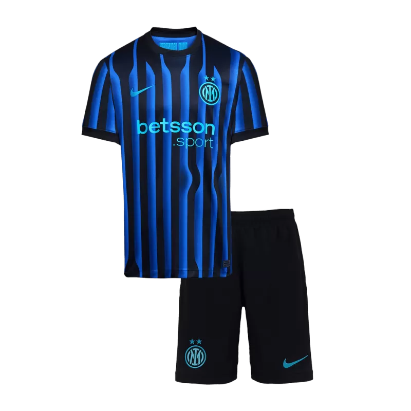 Kid's Inter Milan Home Soccer Jersey Kit(Jersey+Shorts) 2025/26