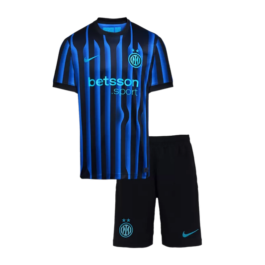 Kid's Inter Milan Home Soccer Jersey Kit(Jersey+Shorts) 2025/26