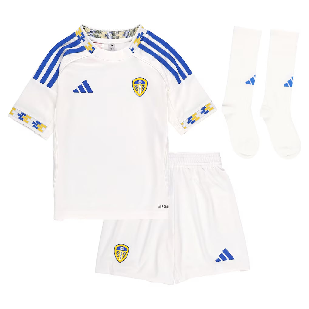 Kid's Leeds United Home Soccer Jersey Kit(Jersey+Shorts+Socks) 2025/26 Top Soccer Jerseys Store