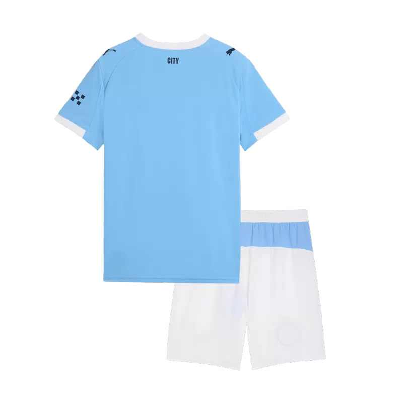 Kid's Manchester City Home Soccer Jersey Kit(Jersey+Shorts) 2025/26