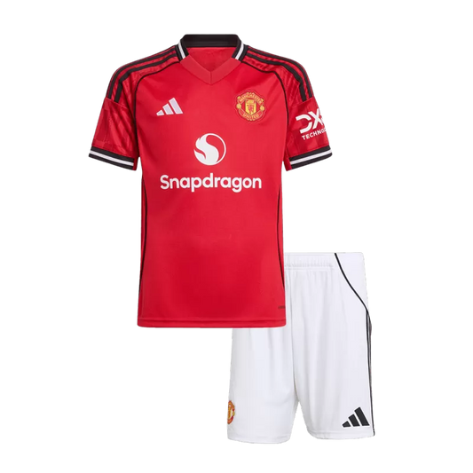 Kid's Manchester United Home Soccer Jersey Kit(Jersey+Shorts) 2025/26