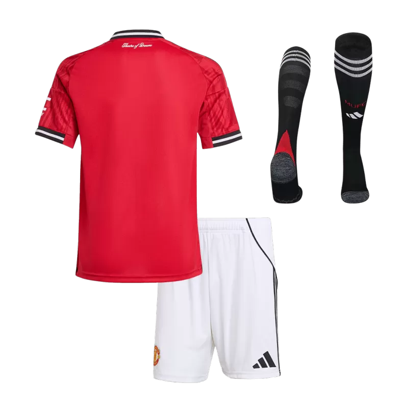 Kid's Manchester United Home Soccer Jersey Kit(Jersey+Shorts+Socks) 2025/26