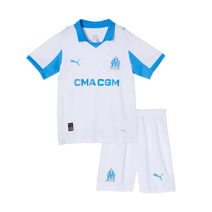 Kid's Marseille Home Soccer Jerseys Kit (Jersey+Shorts) 2025/26