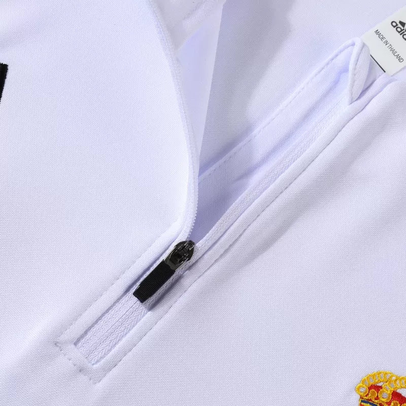 Kid's Real Madrid 1/4 Zip Training Kit (Jacket+Pants) 2025/26 - White