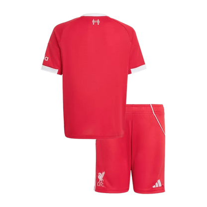 Kids Liverpool Home Soccer Jerseys Kit 2025/26 (Jersey+Shorts)
