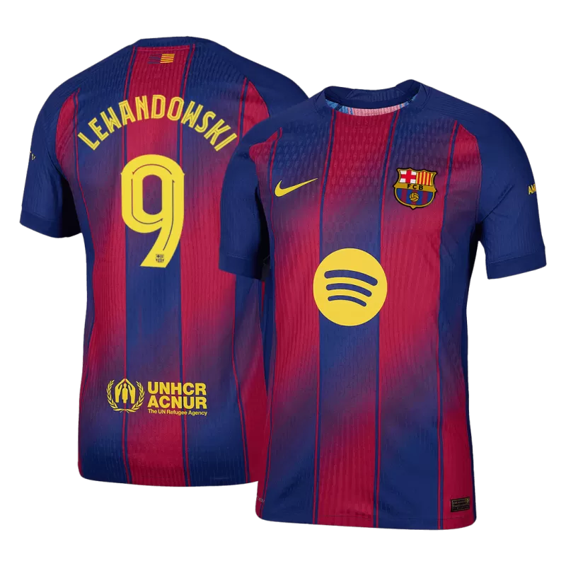Player Version Barcelona Lewandowski #9 Home 2025/26 Soccer Jersey -  UCL