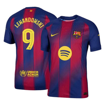 Player Version Barcelona Lewandowski #9 Home 2025/26 Soccer Jersey -  UCL