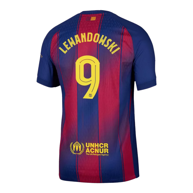 Player Version Barcelona Lewandowski #9 Home 2025/26 Soccer Jersey -  UCL