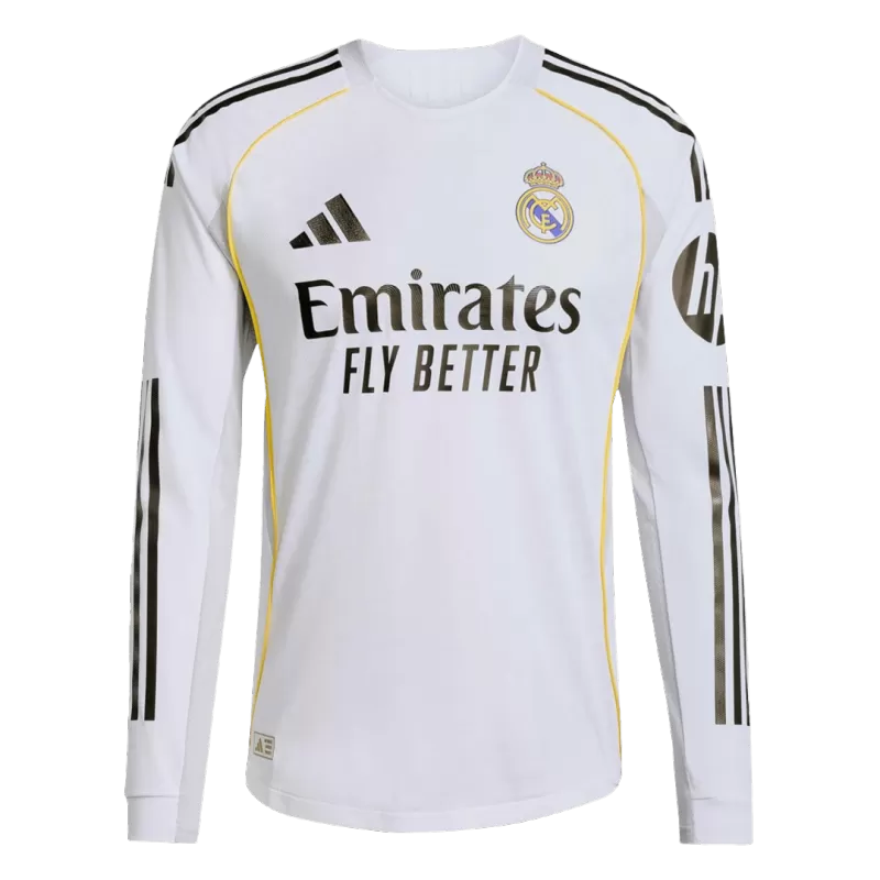 Player Version Real Madrid Home Long Sleeve Soccer Jersey 2025/26