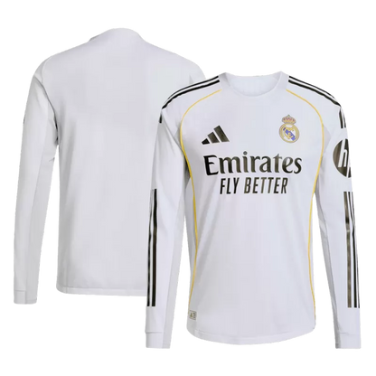 Player Version Real Madrid Home Long Sleeve Soccer Jersey 2025/26