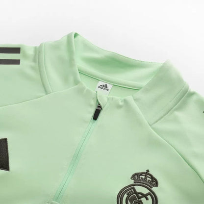 Kid's Real Madrid 1/4 Zip Training Kit (Jacket+Pants) 2025/26 - Green