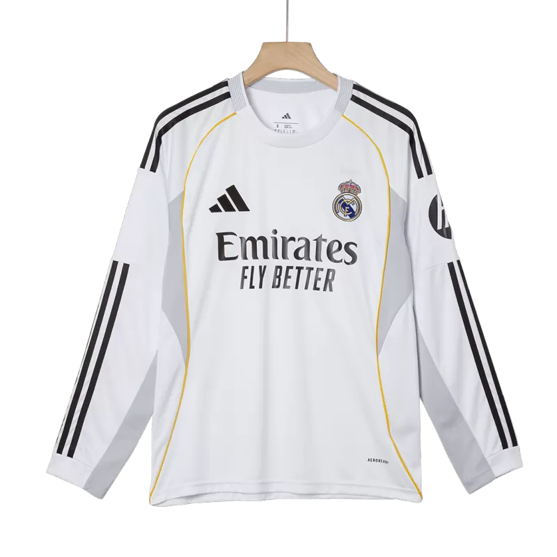 Real Madrid Home Long Sleeve Soccer Jersey 2025/26