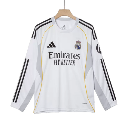 Real Madrid Home Long Sleeve Soccer Jersey 2025/26