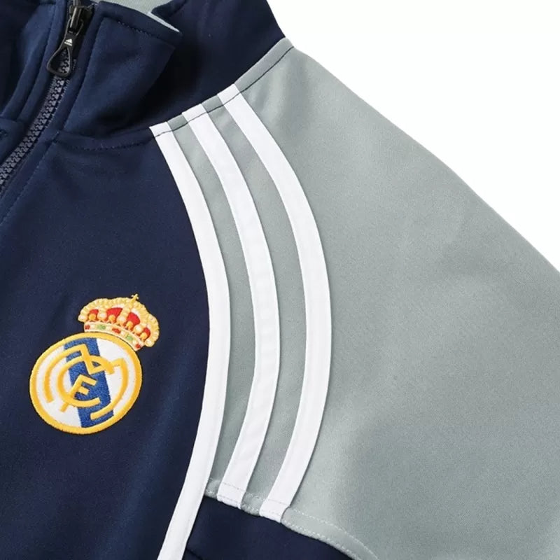 Real Madrid Training Jacket Kit (Jacket+Pants) 2025/26 - Navy & Gray