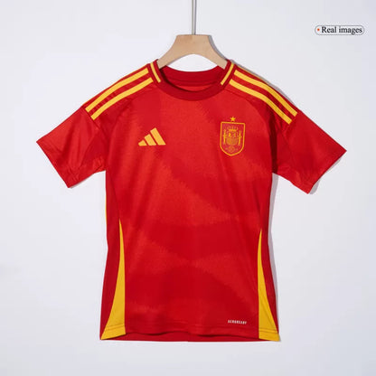 Kid's Spain Home Soccer Jersey Kit(Jersey+Shorts+Socks) 2024/25 Go Game Wear