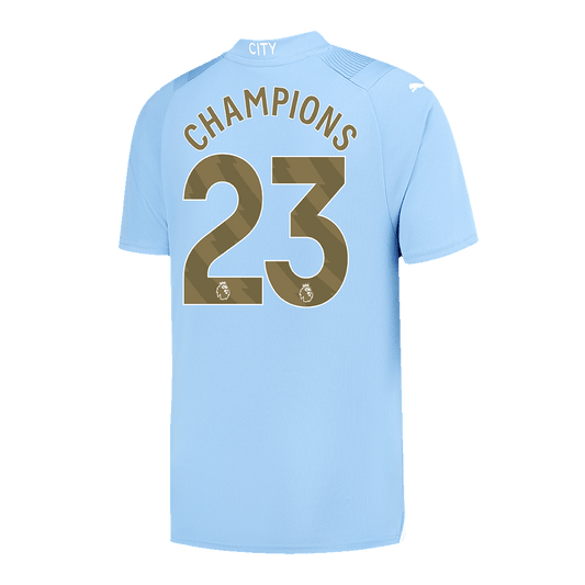 CHAMPIONS #23 Manchester City Home  Soccer Jersey 2023/24 Top Soccer Jerseys Store